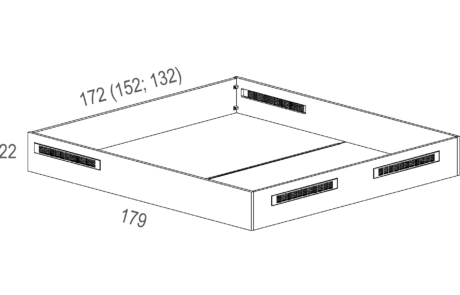 Úložný prostor pod postel Harmonia – kresba s rozměry