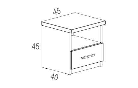 Noční stolek Pohoda s jednou zásuvkou – masivní dřevěný stolek se zásuvkou a otevřenou policí