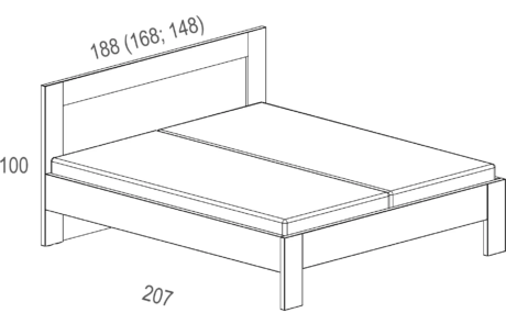 Postel Pohoda bez úložného prostoru – dvoulůžko z masivního dřeva s minimalistickým designem