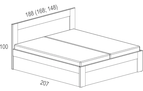 Postel Pohoda s úložným prostorem – dvoulůžko z masivního dřeva s úložnými šuplíky