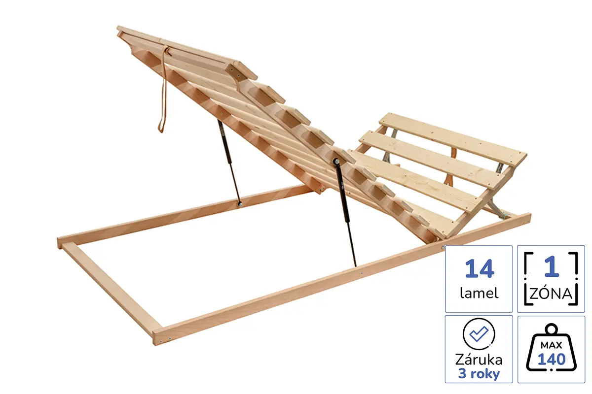 Latovy rost Latt Lux HP s 14 lamelami a manualnim polohovanim hlavy a nohou 1 zona nosnost 140 kg