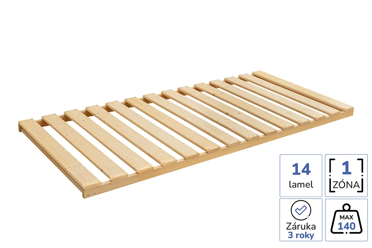 Latovy rost Latt Lux s 14 lamelami 1 zona nosnost 140 kg vhodny pro pevnou podporu matrace
